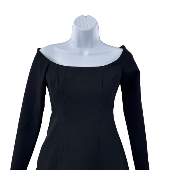 Tuckernuck NEW Black Blakely Off the Shoulder Long Sleeve Formal Mini Dress 0 - Picture 5 of 11